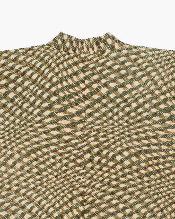 Kiriko Custom, Altered Haori Jacket, Full Shibori, Abstract Green Field