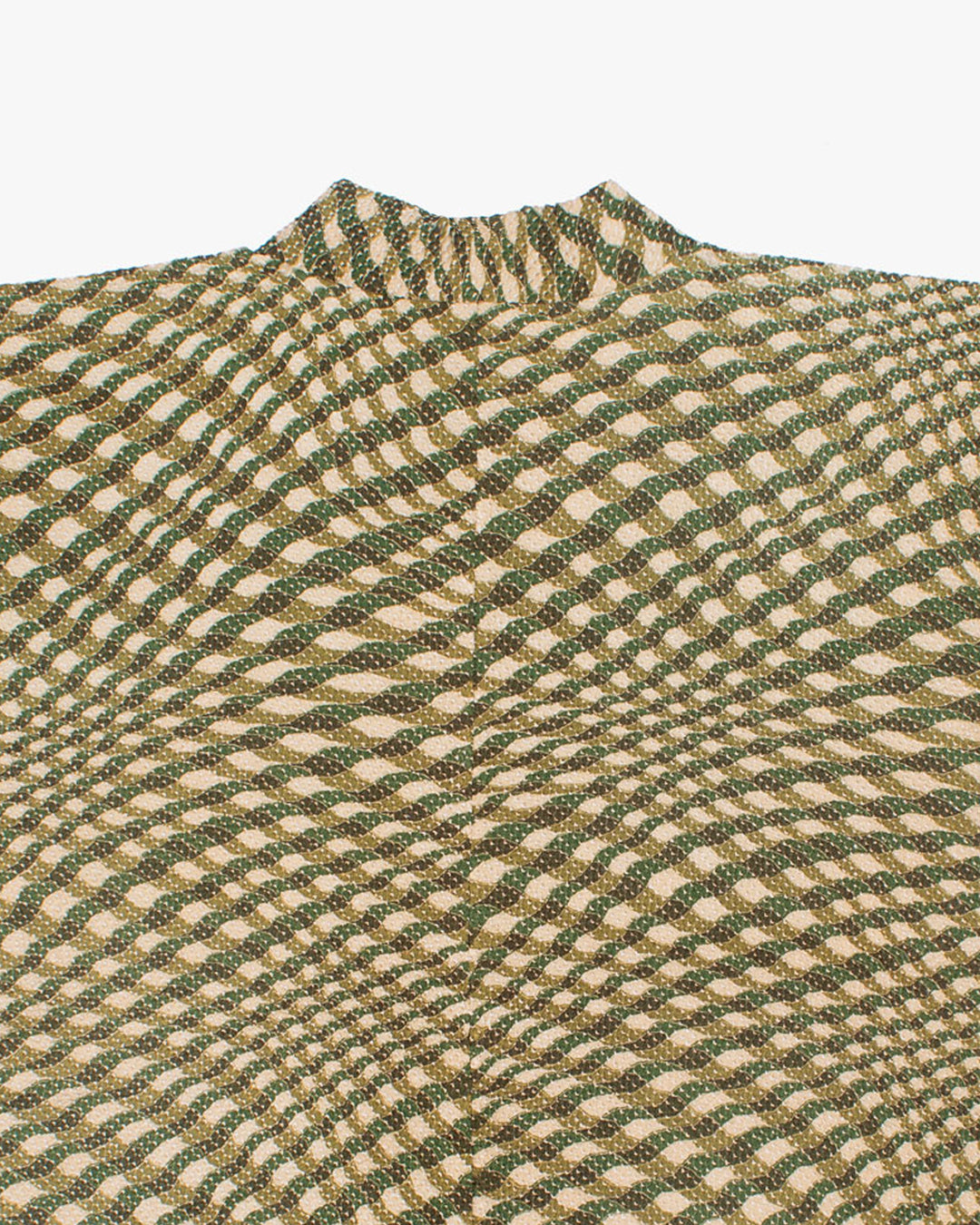 Kiriko Custom, Altered Haori Jacket, Full Shibori, Abstract Green Field