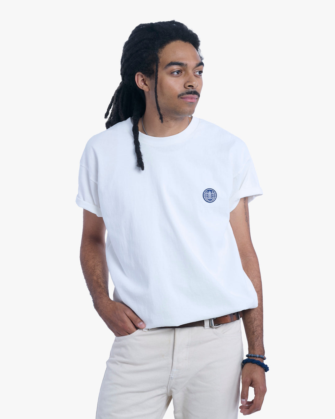 Kiriko Original Tee, 8 oz Cotton, White with Jacquard Asanoha