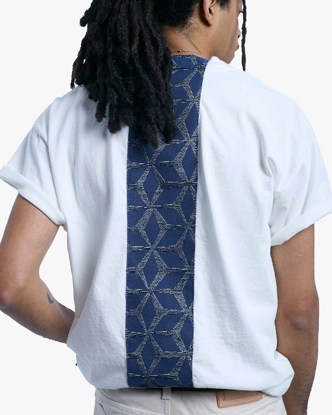 Kiriko Original Tee, 8 oz Cotton, White with Jacquard Asanoha