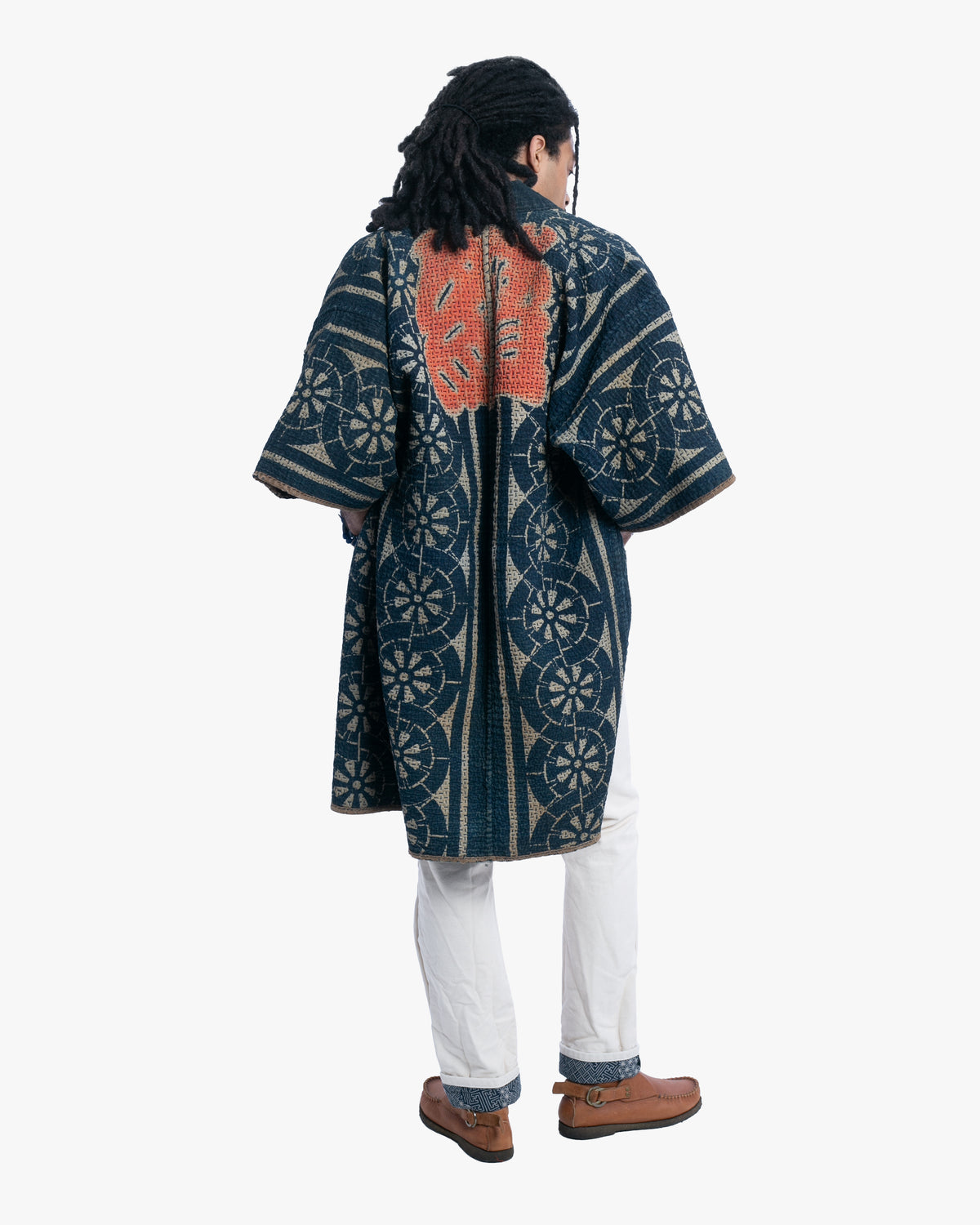 Vintage Hikeshi Robe with Gloves, Fully Sashiko-Stitched, Ichi