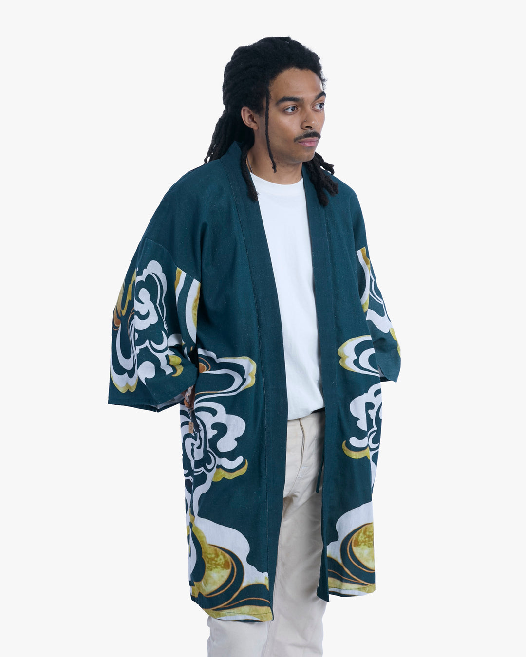 Wa-Modern, Long Haori Robe, Green