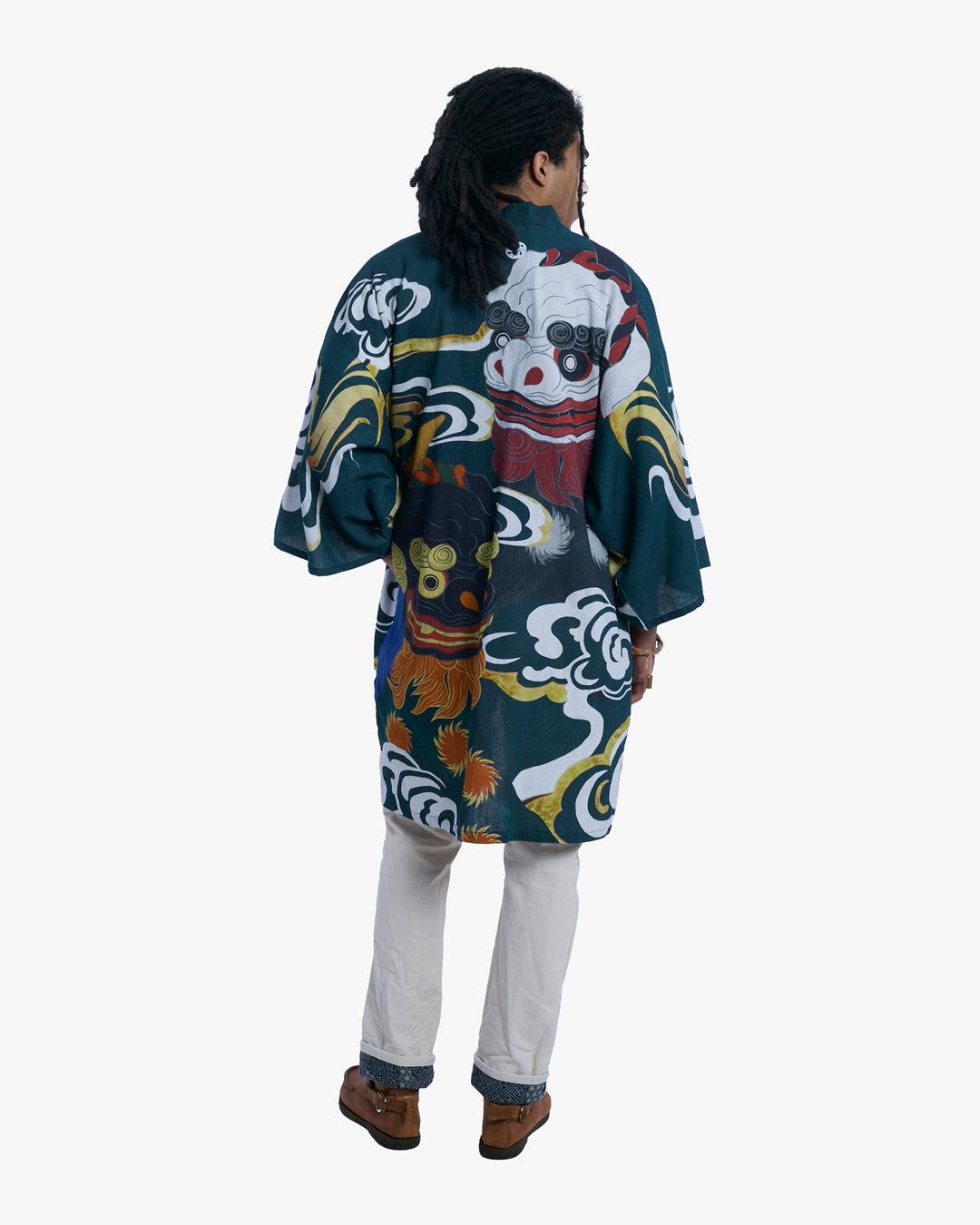 Wa-Modern, Long Haori Robe, Green