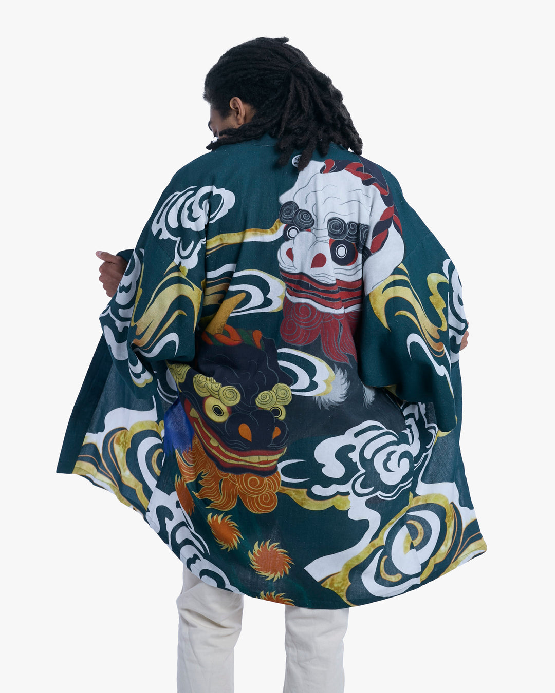 Wa-Modern, Long Haori Robe, Green