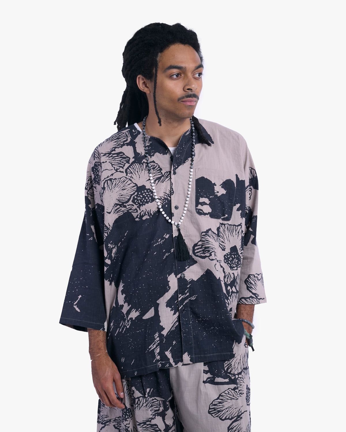 Wa-Modern, Long Sleeve Button Up Tunic, Fuyou
