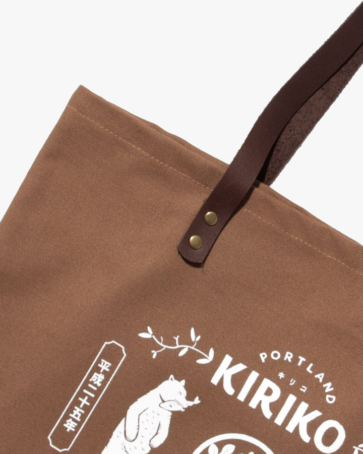 Kiriko Original Large Tote Bag, Canvas, Brown Bear