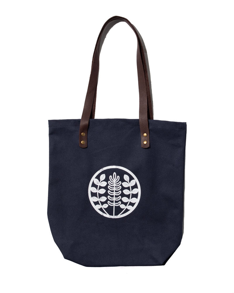 Navy canvas tote bag with Kiriko logo