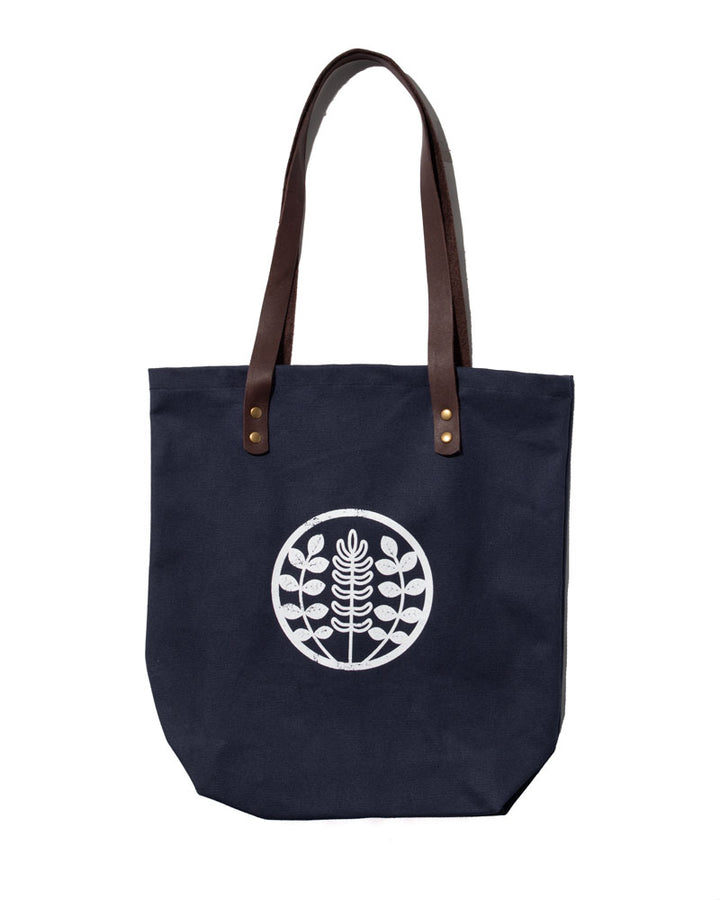 Navy canvas tote bag with Kiriko logo