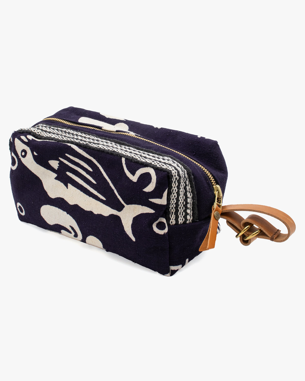 Kiriko Original Dopp Kit, Maekake, Dark Indigo with White Belt