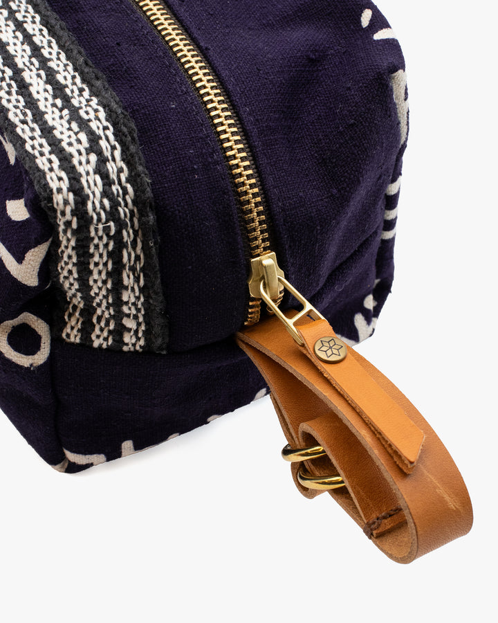 Kiriko Original Dopp Kit, Maekake, Dark Indigo with White Belt