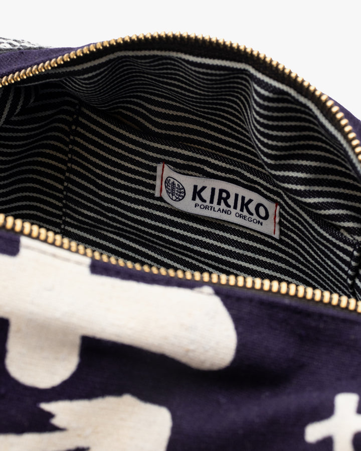 Kiriko Original Dopp Kit, Maekake, Dark Indigo with White Belt