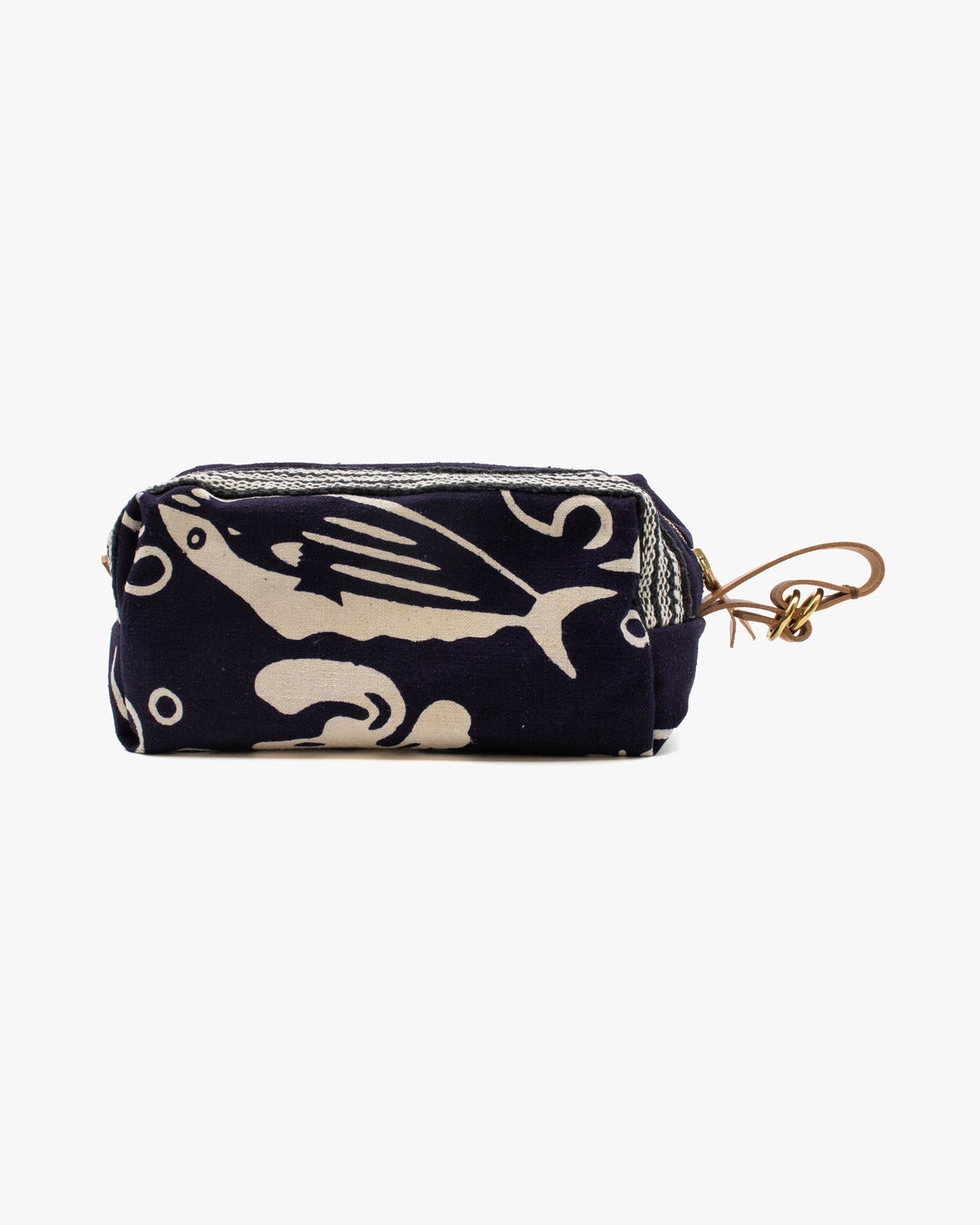 Kiriko Original Dopp Kit, Maekake, Dark Indigo with White Belt