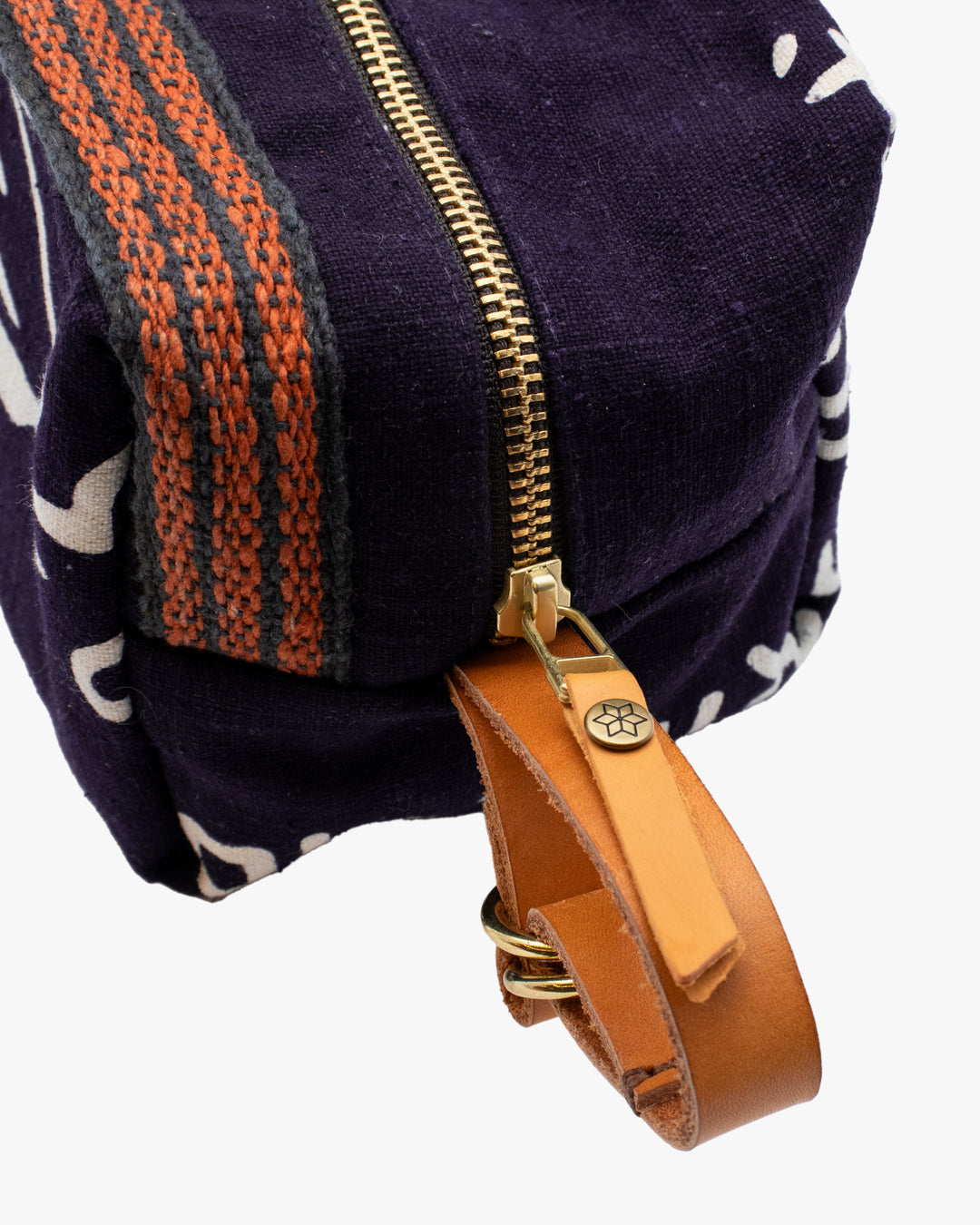 Kiriko Original Dopp Kit, Maekake, Dark Indigo with Orange Belt
