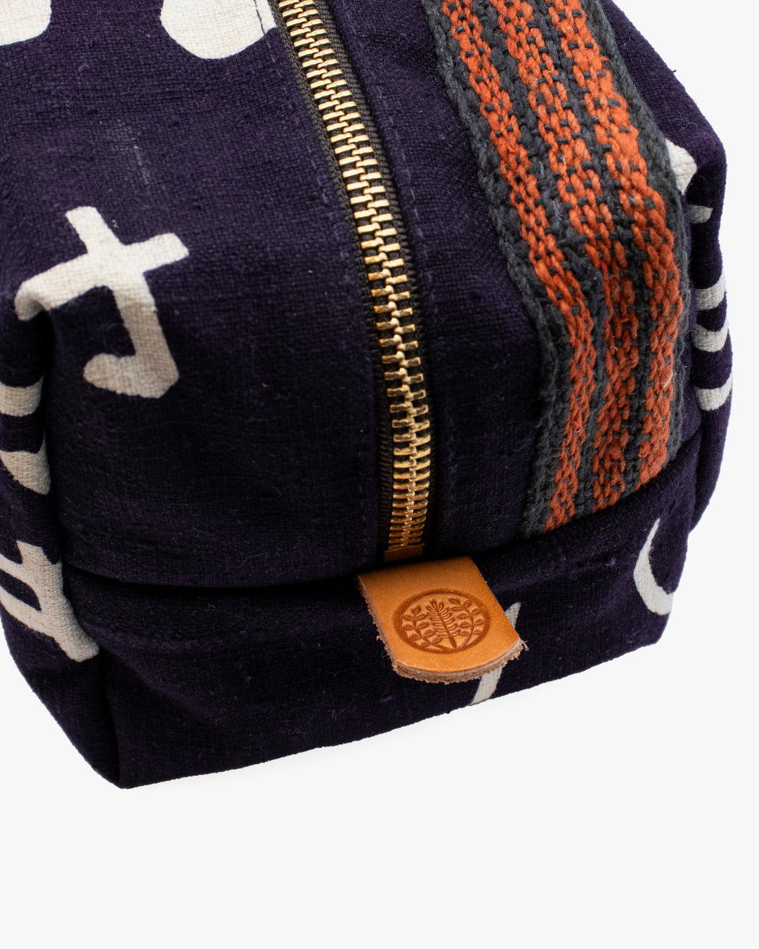 Kiriko Original Dopp Kit, Maekake, Dark Indigo with Orange Belt