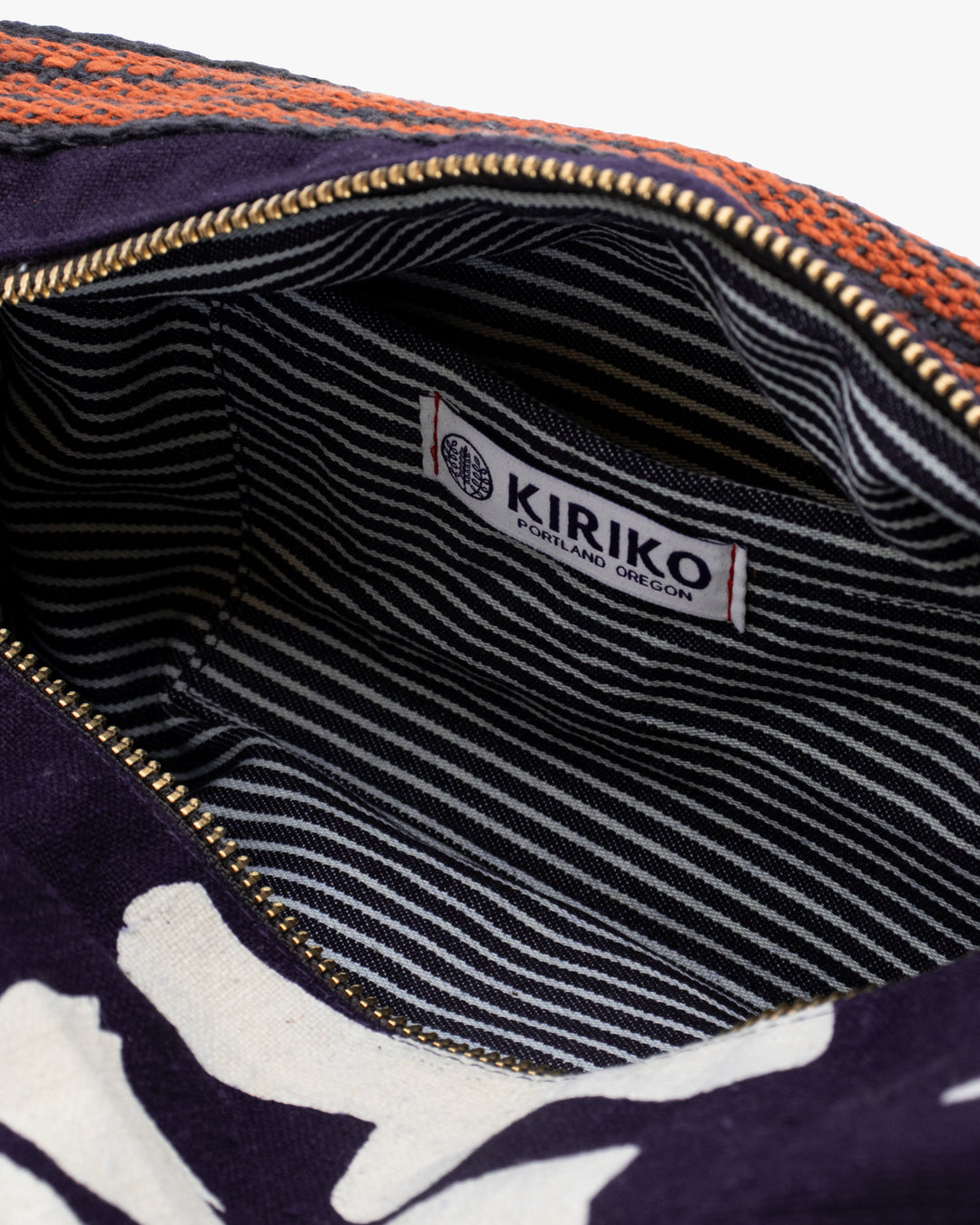 Kiriko Original Dopp Kit, Maekake, Dark Indigo with Orange Belt