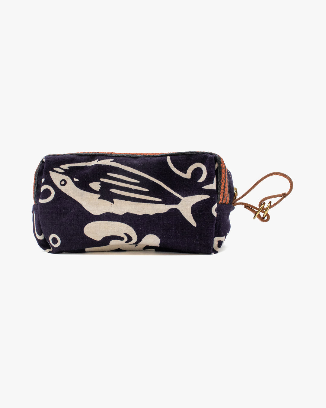 Kiriko Original Dopp Kit, Maekake, Dark Indigo with Orange Belt