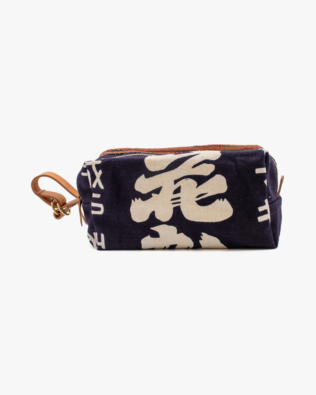 Kiriko Original Dopp Kit, Maekake, Dark Indigo with Orange Belt