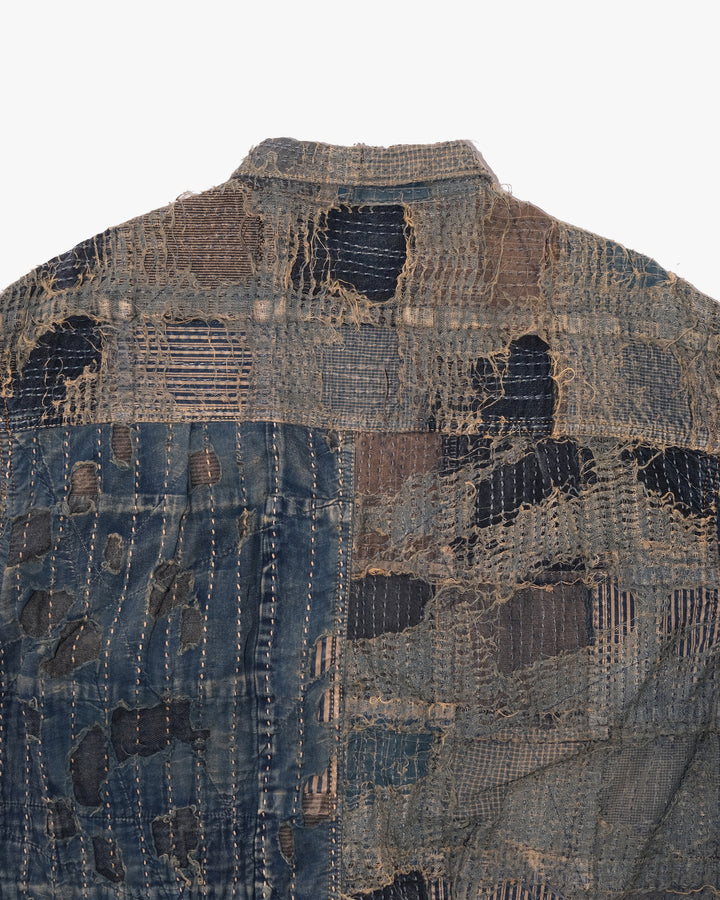 Japanese Repro Jacket, XXL, Kapital, Indigo Boro Patchwork with Sashiko Stitching