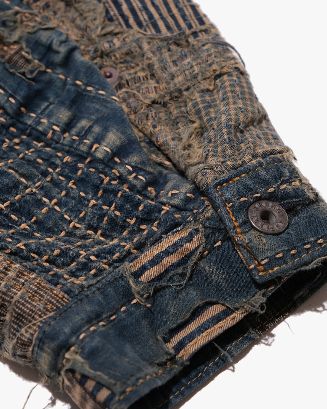 Japanese Repro Jacket, XXL, Kapital, Indigo Boro Patchwork with Sashiko Stitching