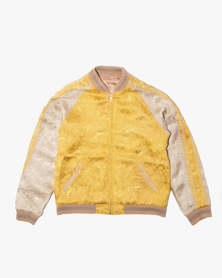 Japanese Repro Souvenir Jacket, Reversible, M, Japanese Classic Script, Mt. Fuji and Hawk on Gold