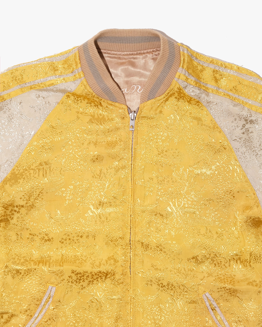 Japanese Repro Souvenir Jacket, Reversible, M, Japanese Classic Script, Mt. Fuji and Hawk on Gold