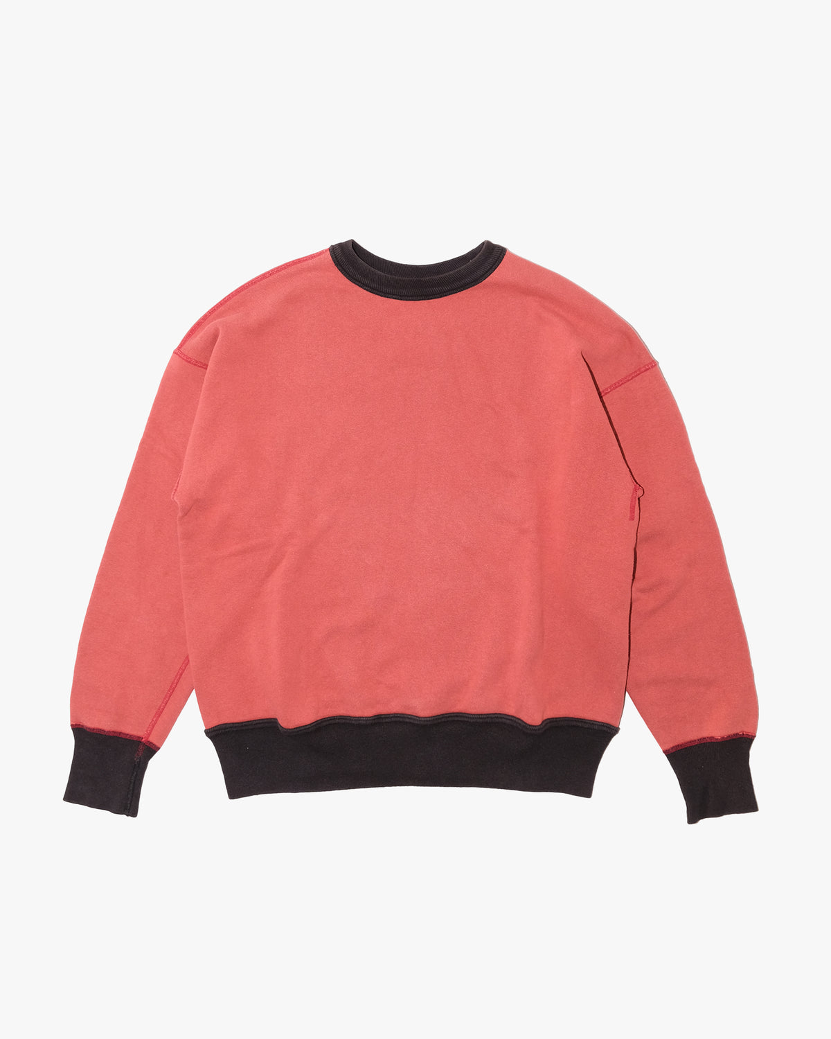 Japanese Repro Long-Sleeve Shirt, XL, Warehouse & Co, Burnt Orange with Brown Contrast Rib