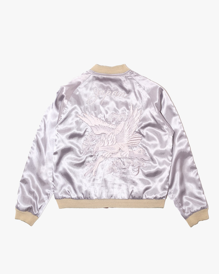 Japanese Repro Souvenir Jacket, Reversible, L, Toyo Enterprises, Okinawa Marines on Maroon and Silver