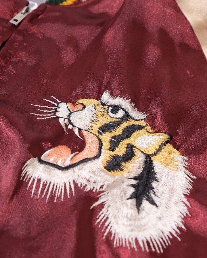Japanese Repro Souvenir Jacket, Reversible, L, Toyo Enterprises, Okinawa Marines on Maroon and Silver