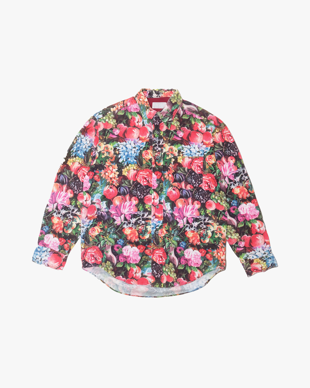 Japanese Repro Long-Sleeve Shirt, L, Hollywood Ranch Market, Multicolor Floral Corduroy