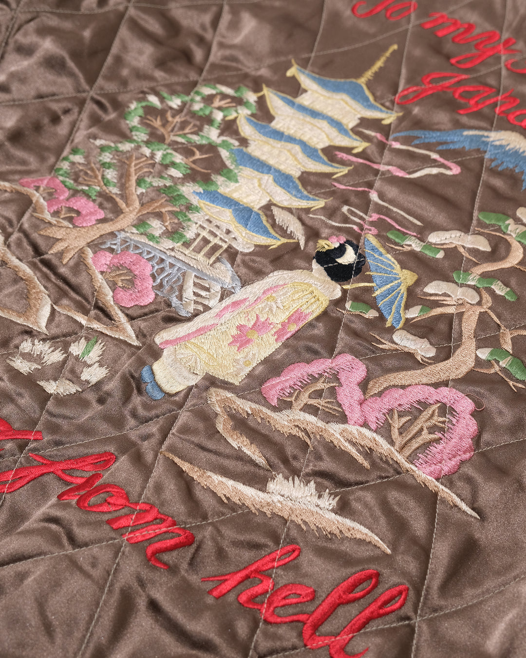 Japanese Repro Souvenir Jacket, Reversible, L, Toyo Enterprises, Dragon in Black, Gold, and Brown