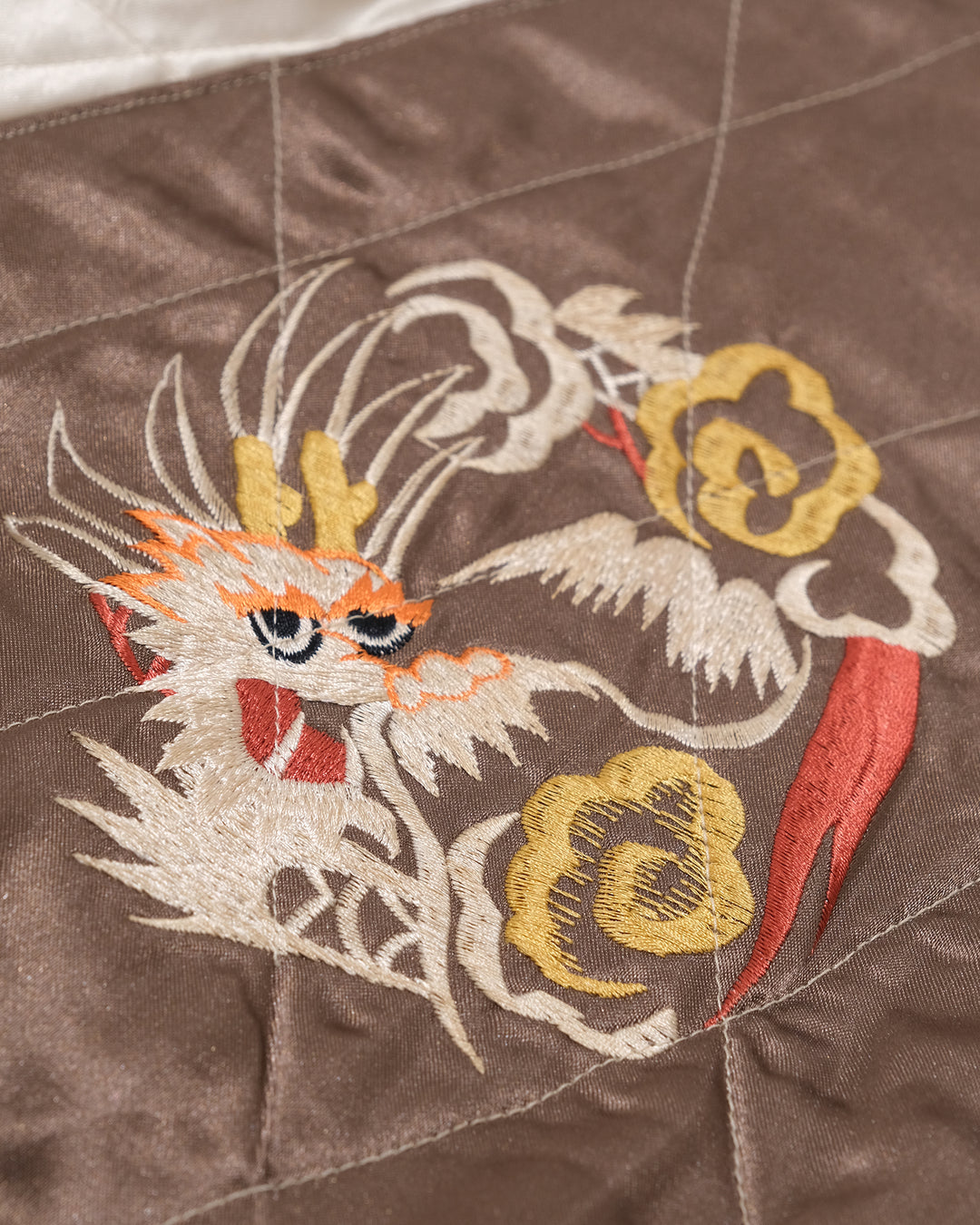 Japanese Repro Souvenir Jacket, Reversible, L, Toyo Enterprises, Dragon in Black, Gold, and Brown