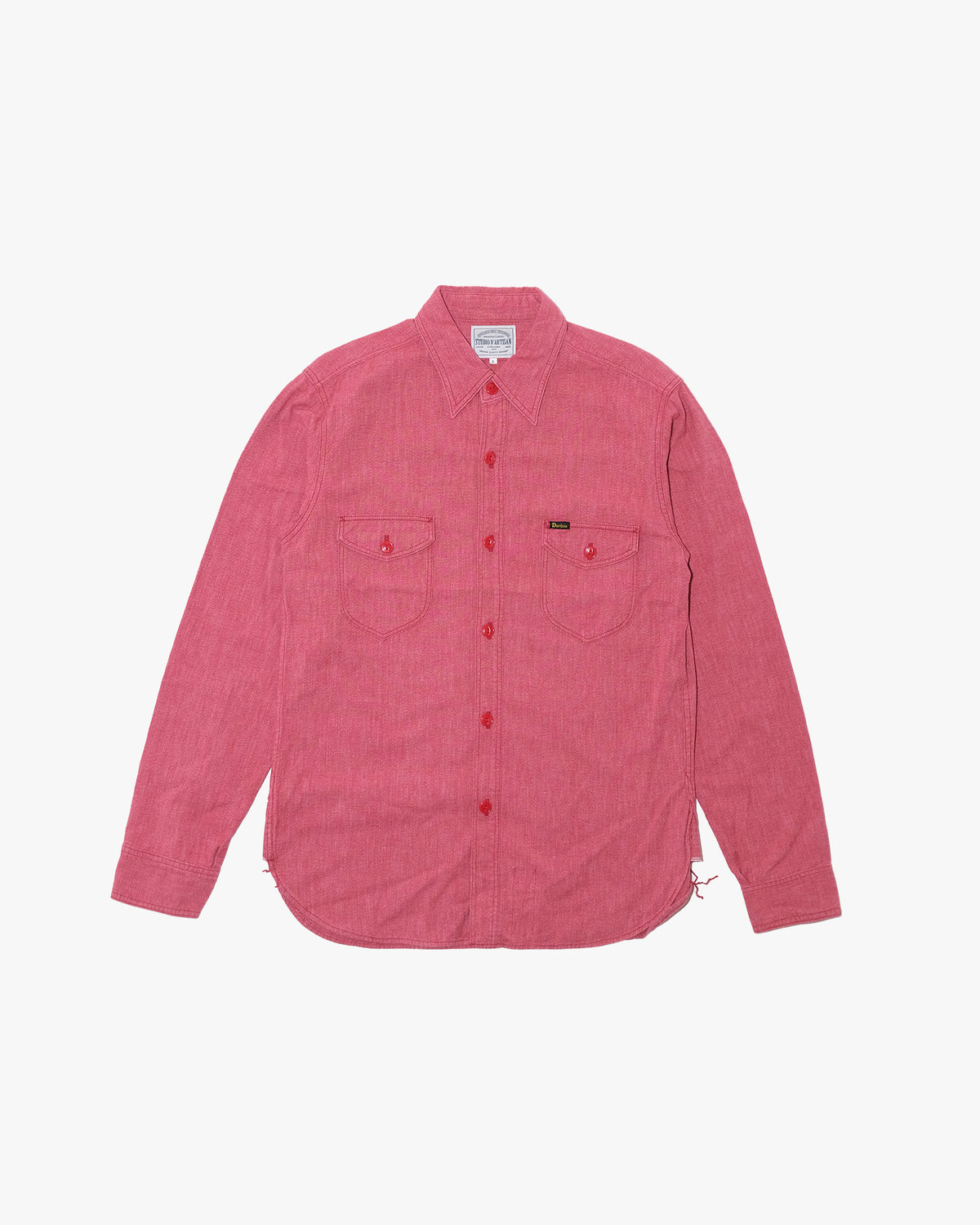 Japanese Repro Long-Sleeve Shirt, L, Studio D'Artisan, Red "Double Pig Works"