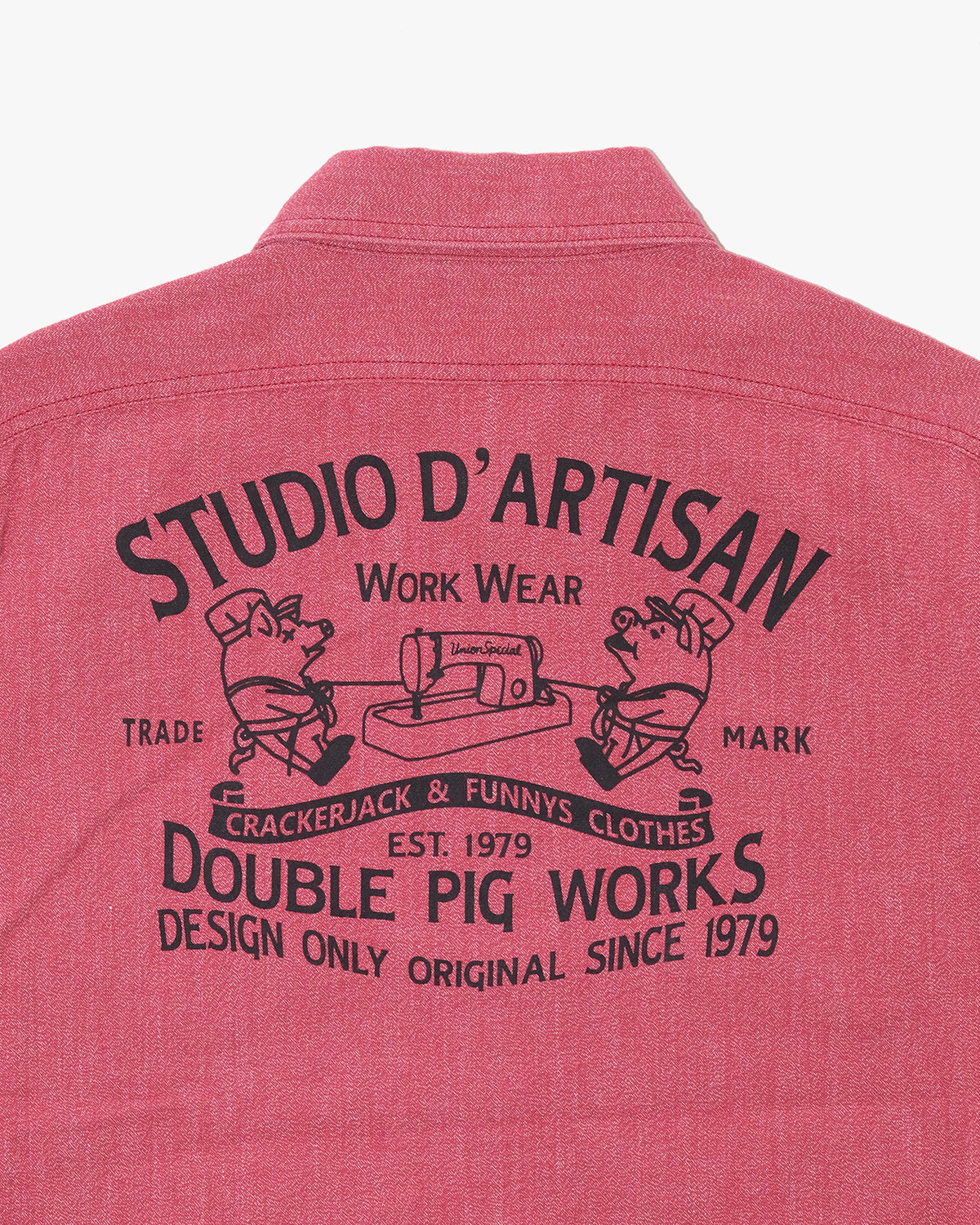 Japanese Repro Long-Sleeve Shirt, L, Studio D'Artisan, Red "Double Pig Works"
