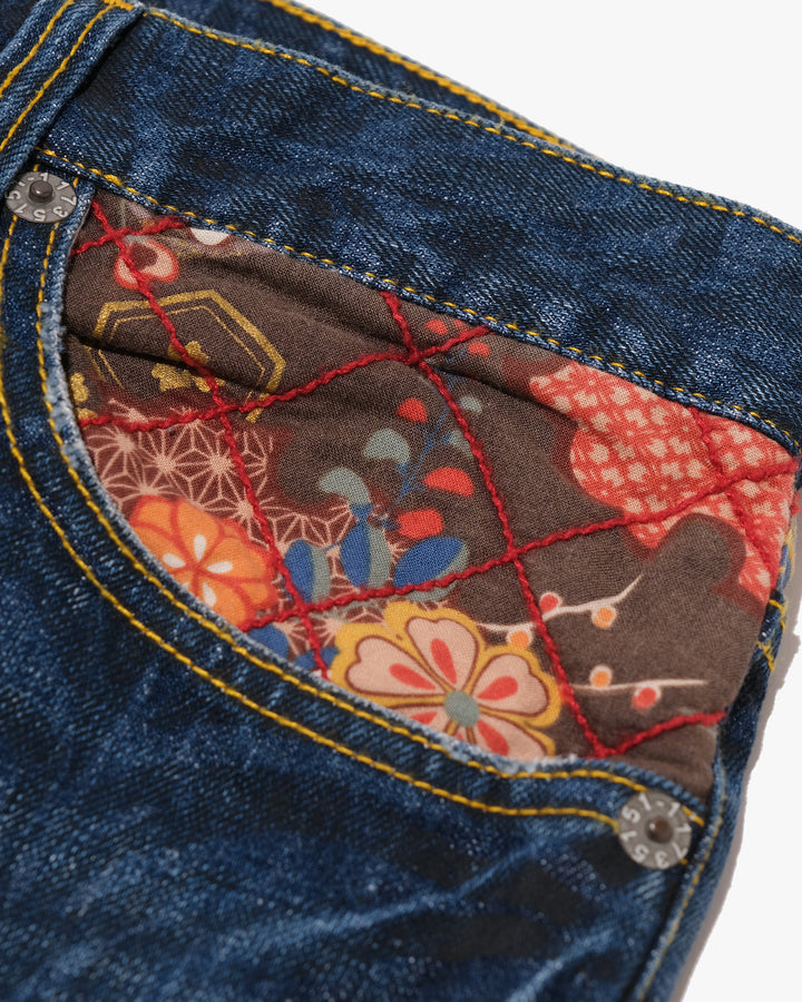 Japanese Repro Denim Jeans, XL, Namitatsu, Dark Wash/Embroidere Tiger