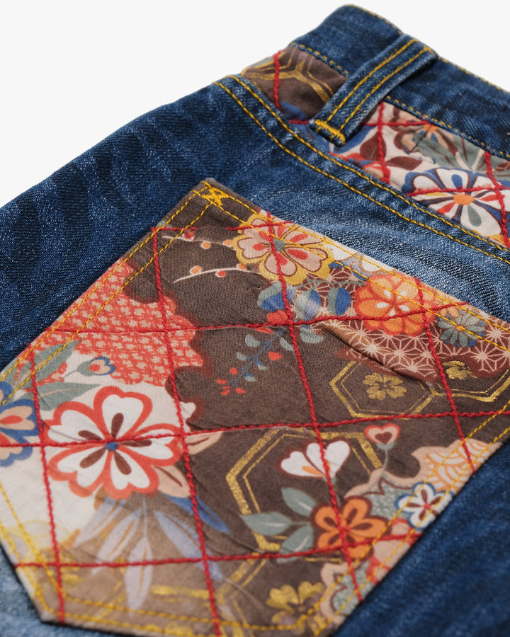 Japanese Repro Denim Jeans, XL, Namitatsu, Dark Wash/Embroidere Tiger