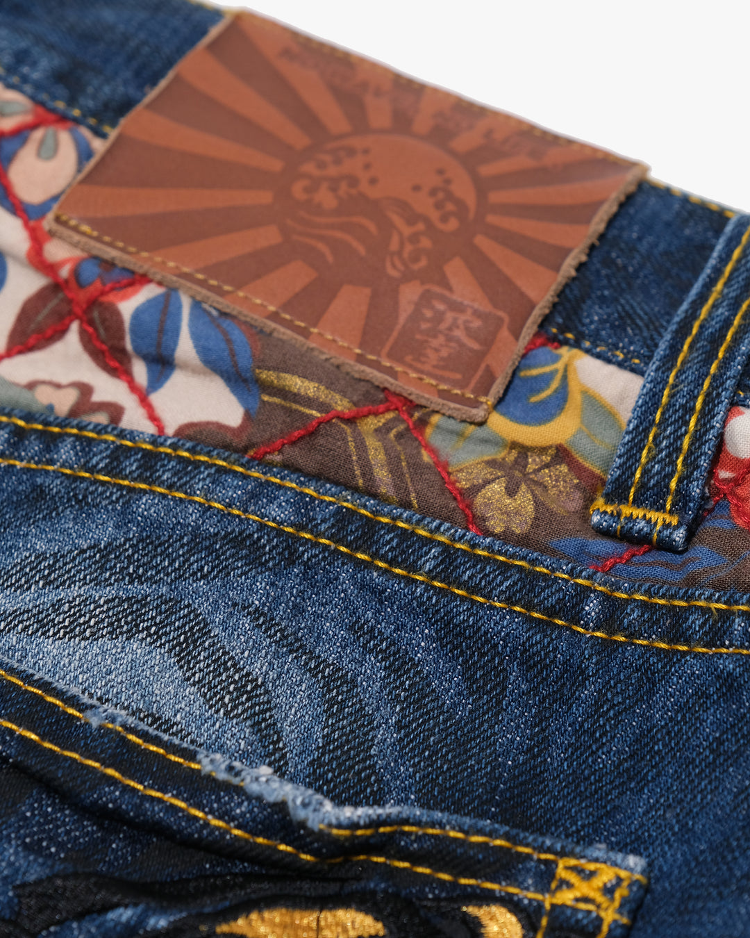 Japanese Repro Denim Jeans, XL, Namitatsu, Dark Wash/Embroidere Tiger