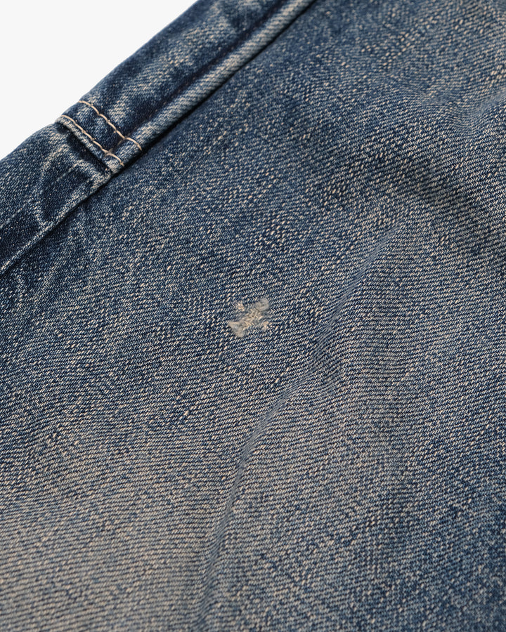 Japanese Repro Denim Jeans with Suspenders, W32, Johnbull Faded Denim