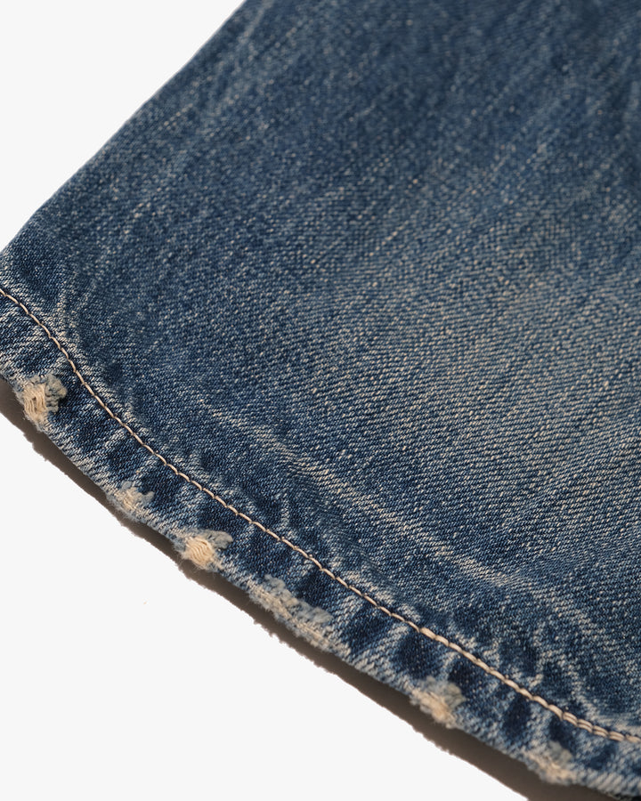 Japanese Repro Denim Jeans with Suspenders, W32, Johnbull Faded Denim