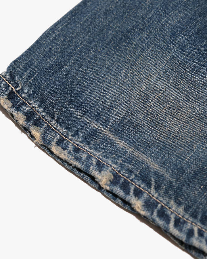 Japanese Repro Denim Jeans with Suspenders, W32, Johnbull Faded Denim