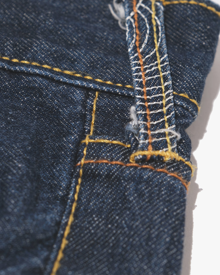 Japanese Repro Denim Jeans, 38, Red Monkey, Dark Wash/Embroidered Wind God Thunder God