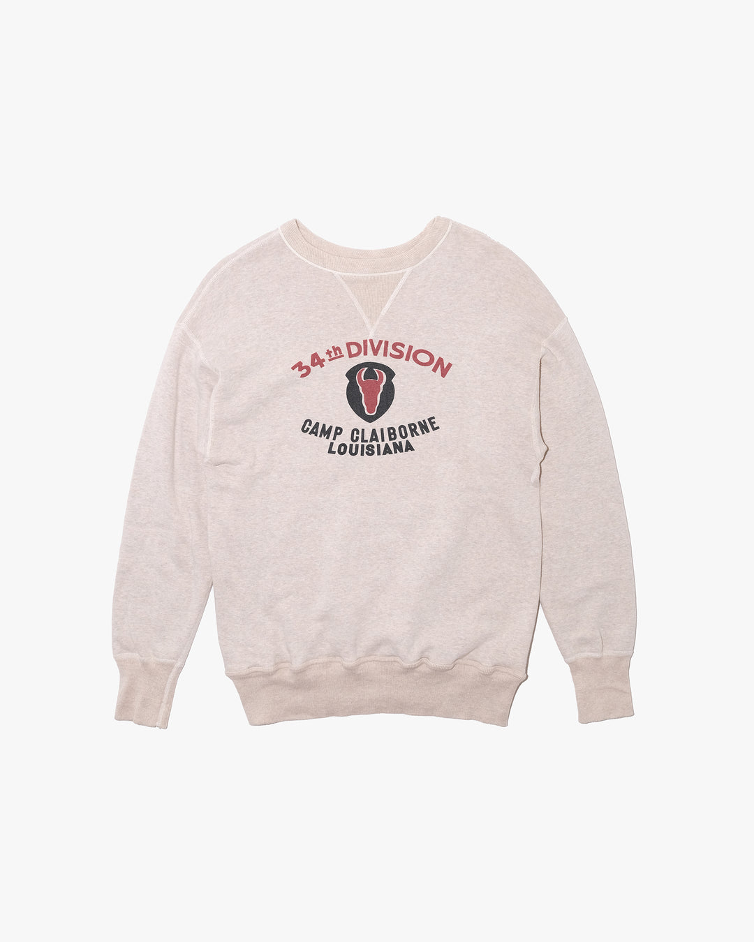 Japanese Repro Sweatshirt, L, Warehouse &amp; Co., Beige Double-V Collar