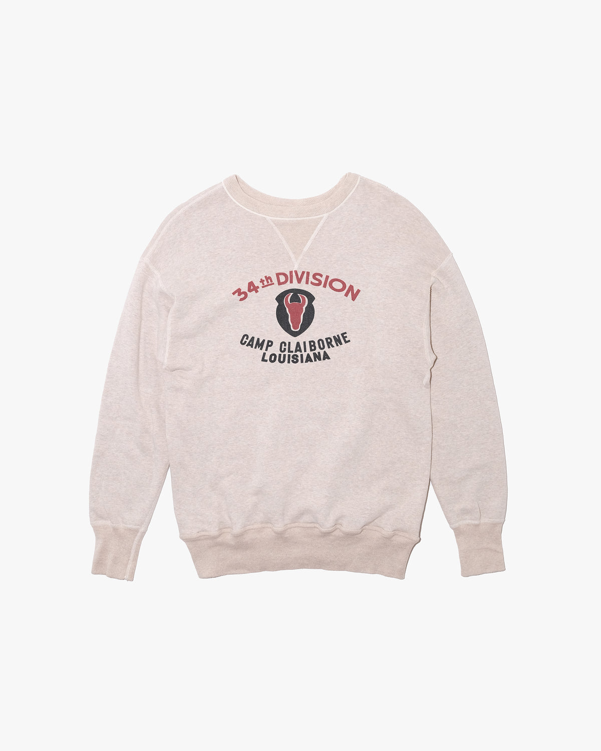 Japanese Repro Sweatshirt, L, Warehouse & Co., Beige Double-V Collar