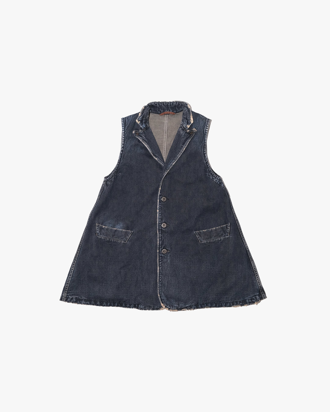 Japanese Repro Denim Vest, M, Kapital, Distressed Charcoal