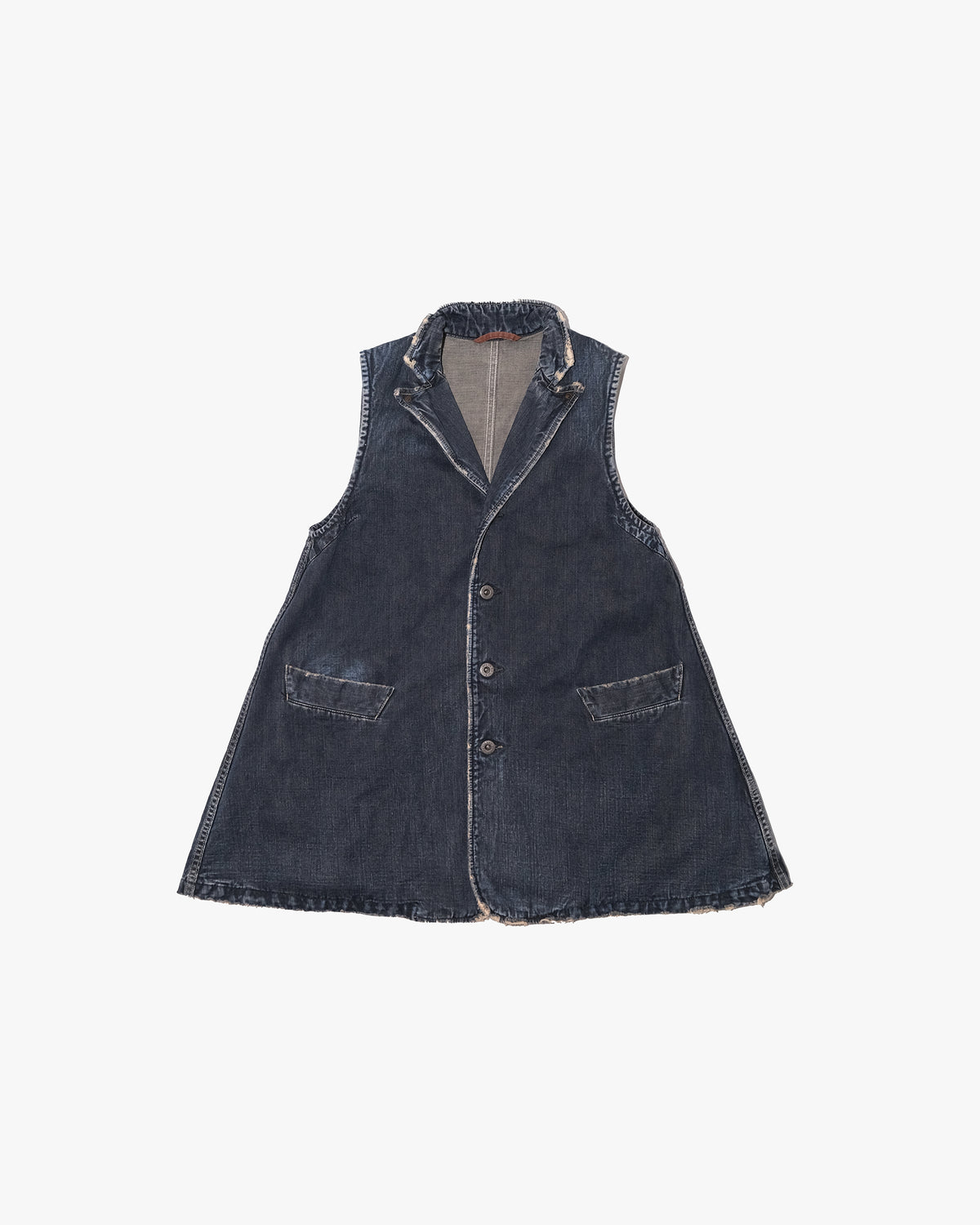 Japanese Repro Denim Vest, M, Kapital, Distressed Charcoal