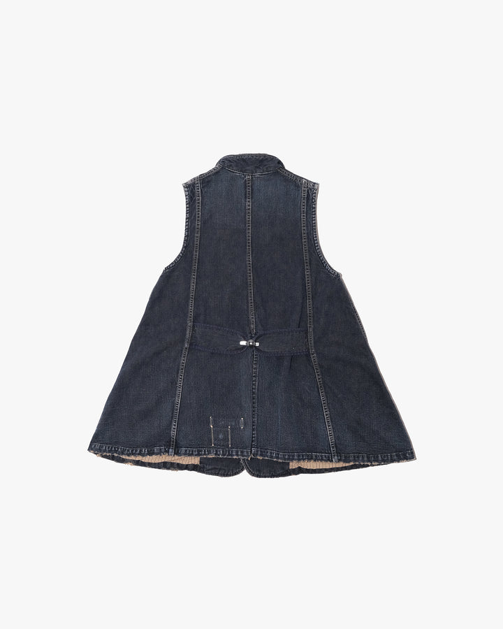Japanese Repro Denim Vest, M, Kapital, Distressed Charcoal