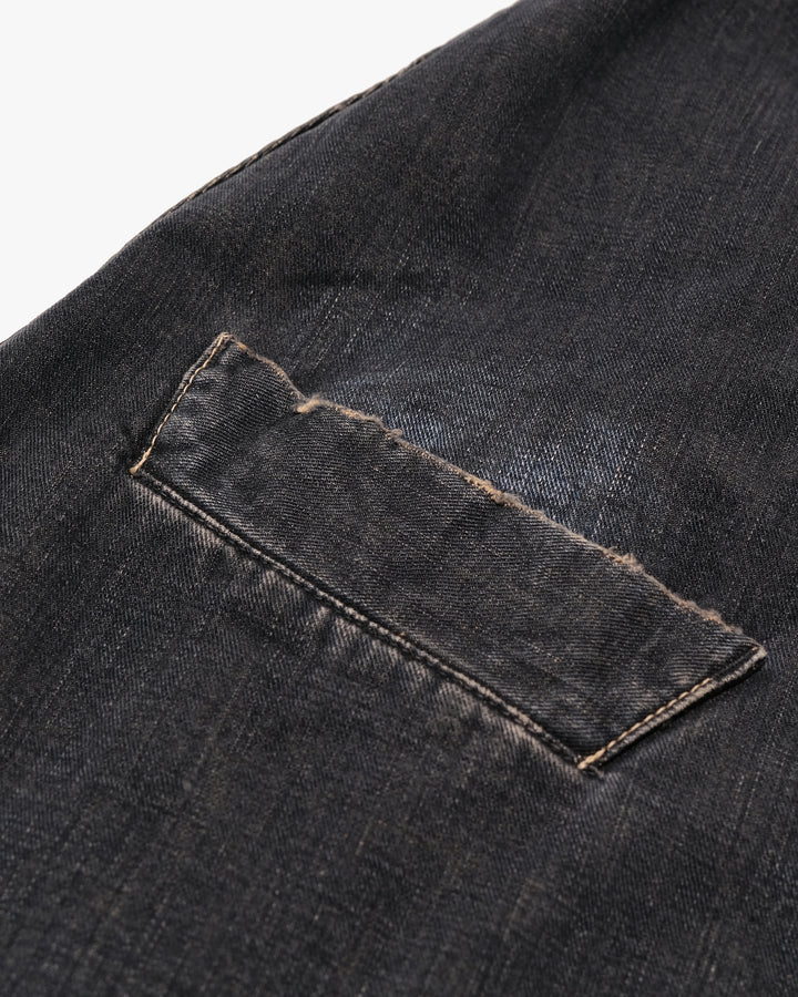 Japanese Repro Denim Vest, M, Kapital, Distressed Charcoal