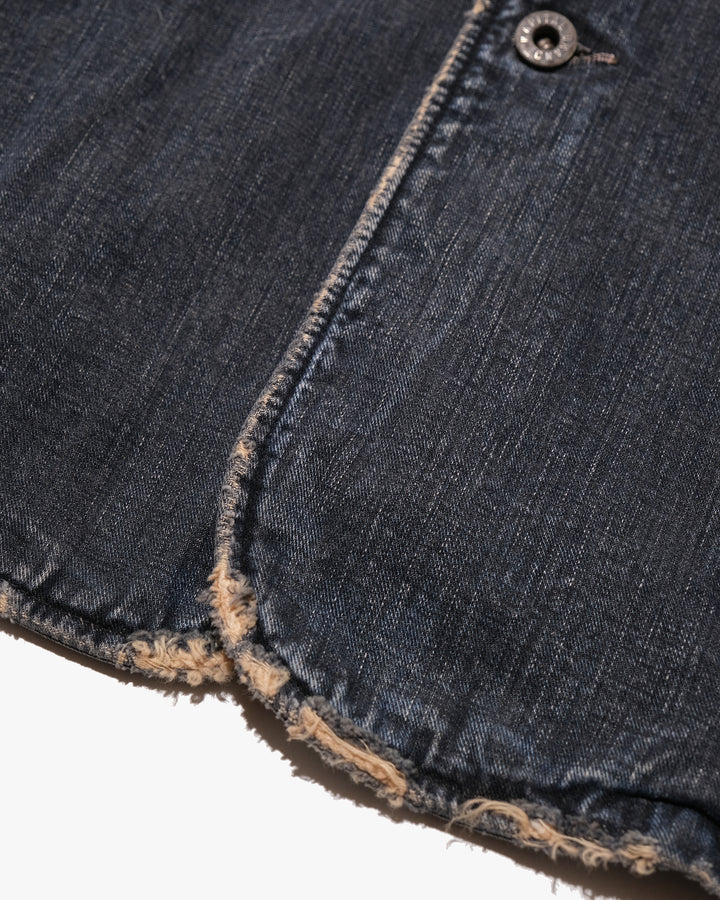 Japanese Repro Denim Vest, M, Kapital, Distressed Charcoal