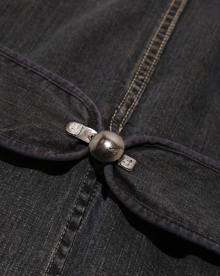 Japanese Repro Denim Vest, M, Kapital, Distressed Charcoal