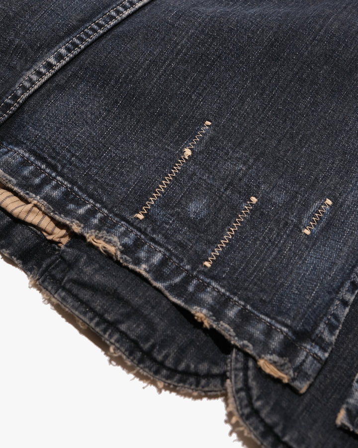 Japanese Repro Denim Vest, M, Kapital, Distressed Charcoal