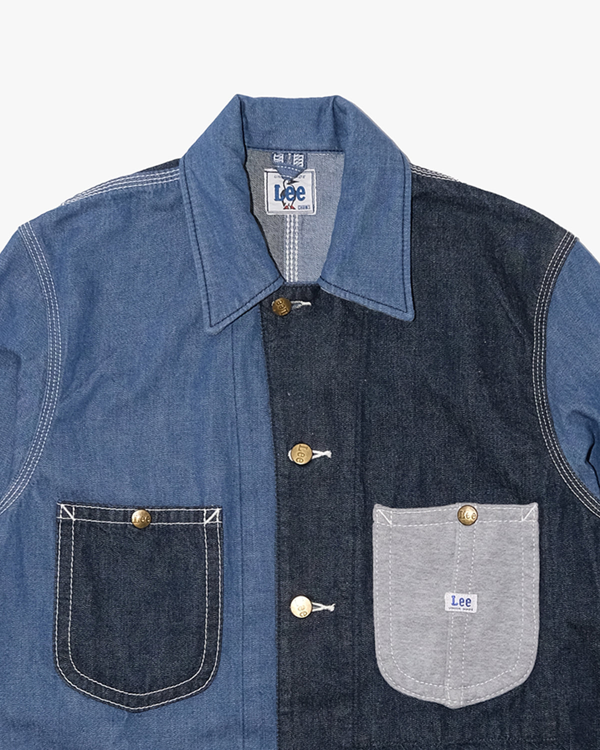 Japanese Repro Denim Work Jacket, M, Chums ＆ Lee, Multi-Blue and Gray